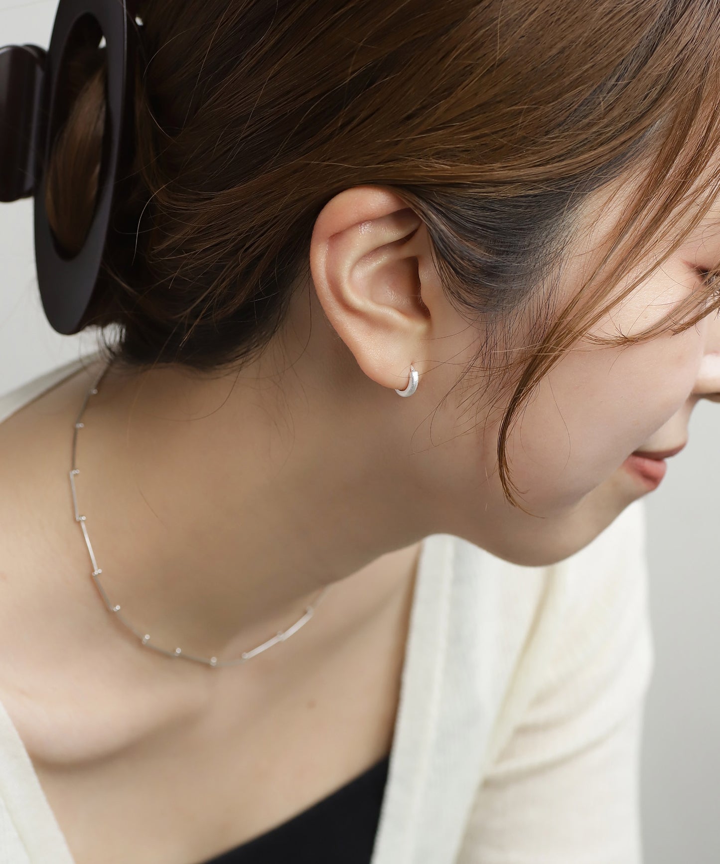 Matte Hoop Earrings [925silver]