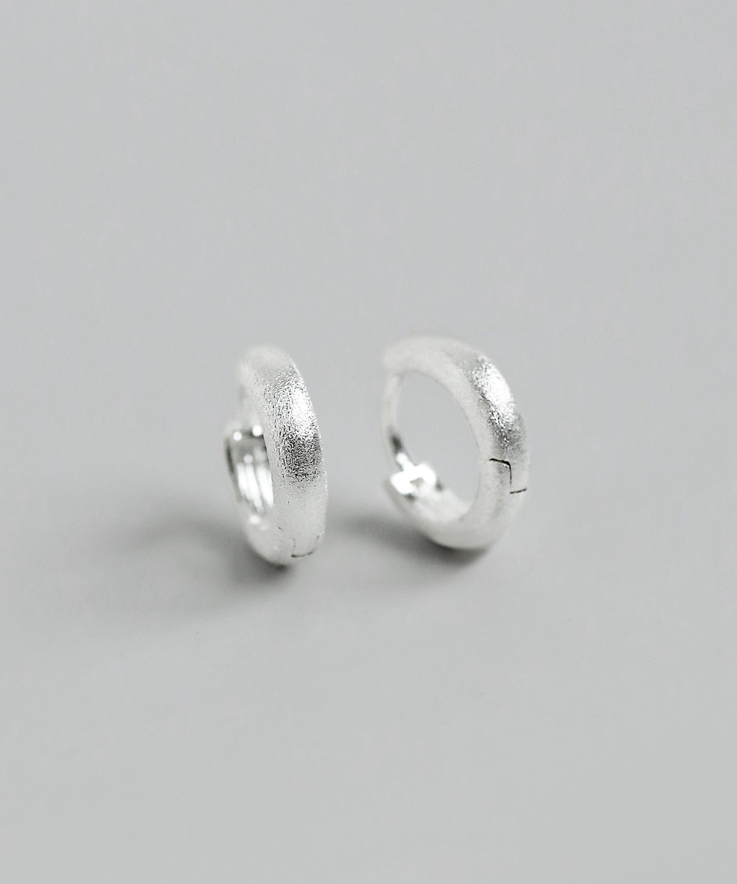 Matte Hoop Earrings [925silver]