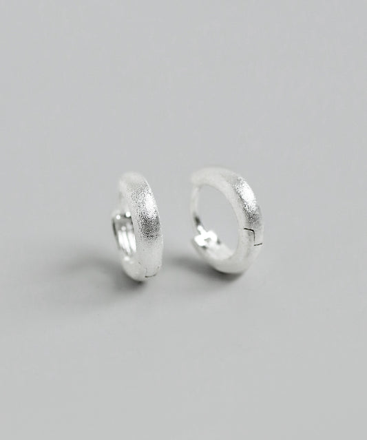 Matte Hoop Earrings [925silver]