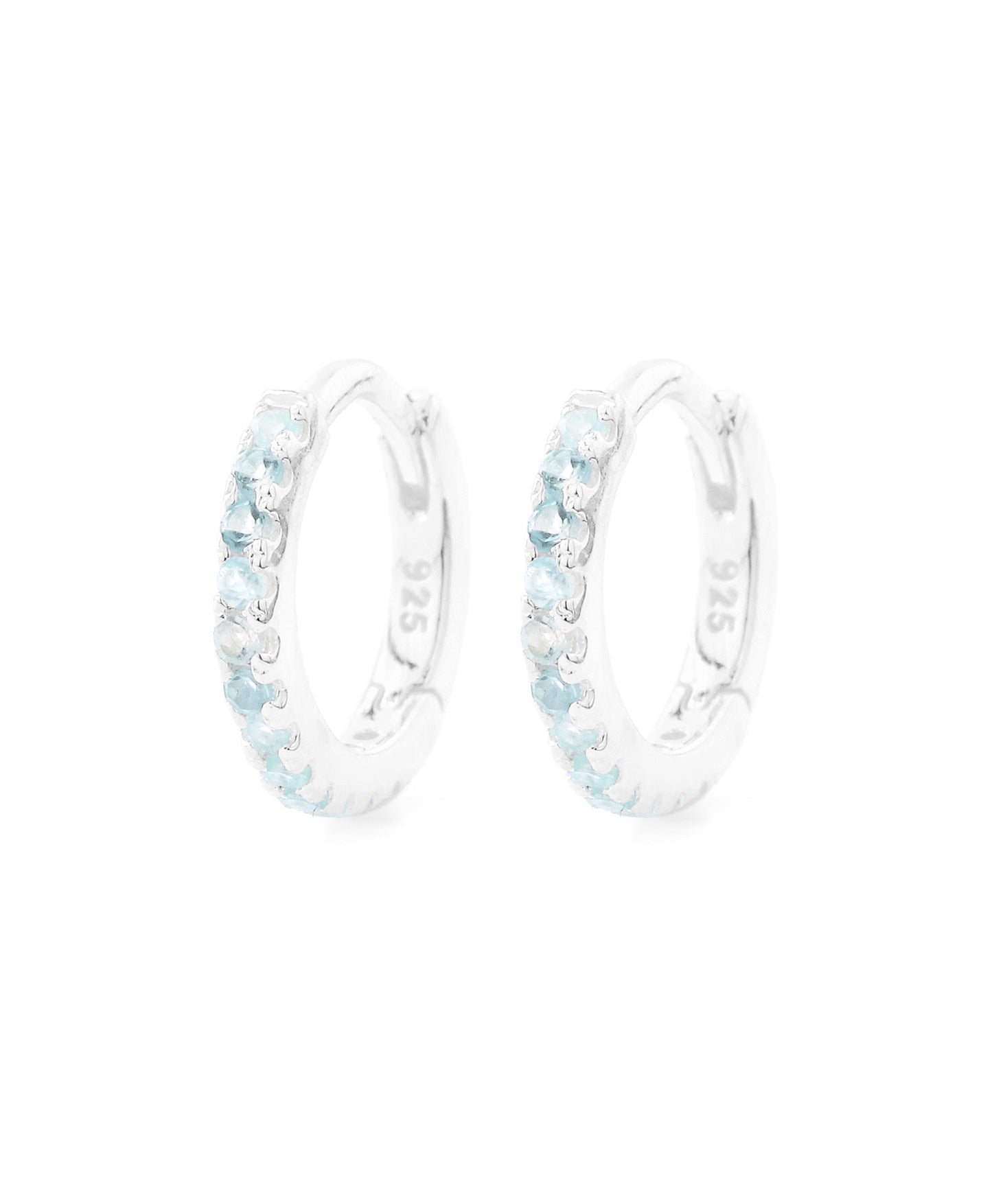 Gemstone Hoop Earrings [925 Silver]