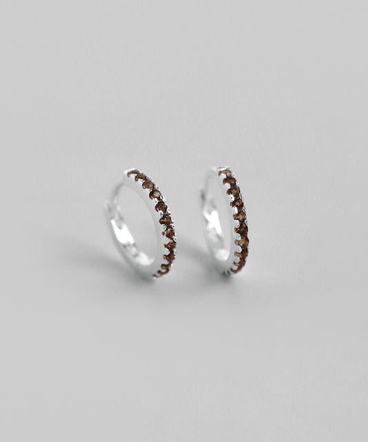 Gemstone Hoop Earrings [925 Silver]