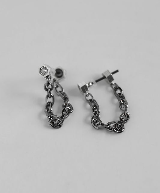 Bijou & Chain Hoop Earrings