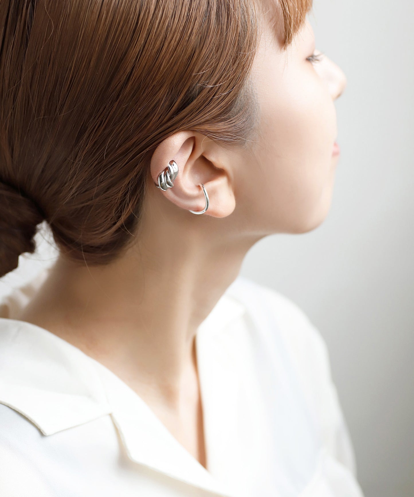 Clear Color x Metal Ear Cuff [set of 2]