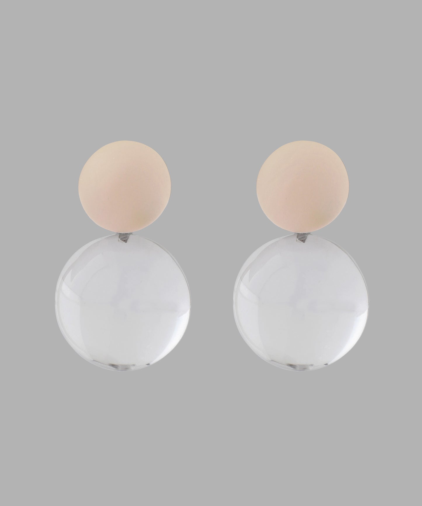 Bicolor Sphere Earrings [BK×WH]