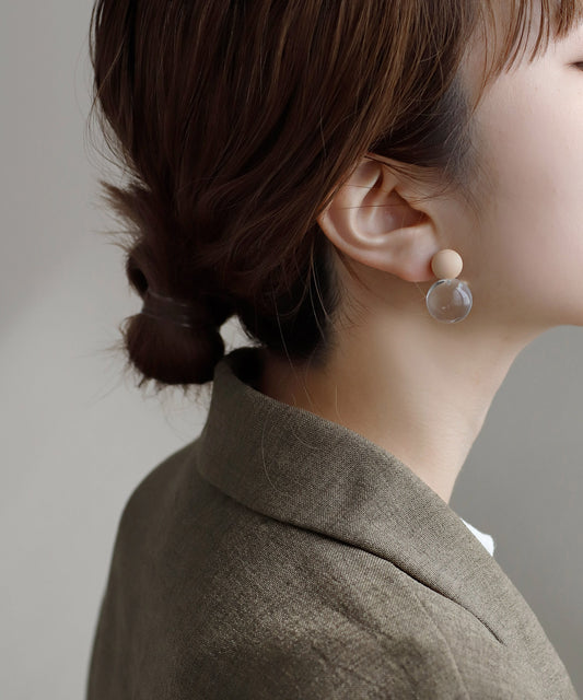 Bicolor Sphere Earrings [BK×WH]