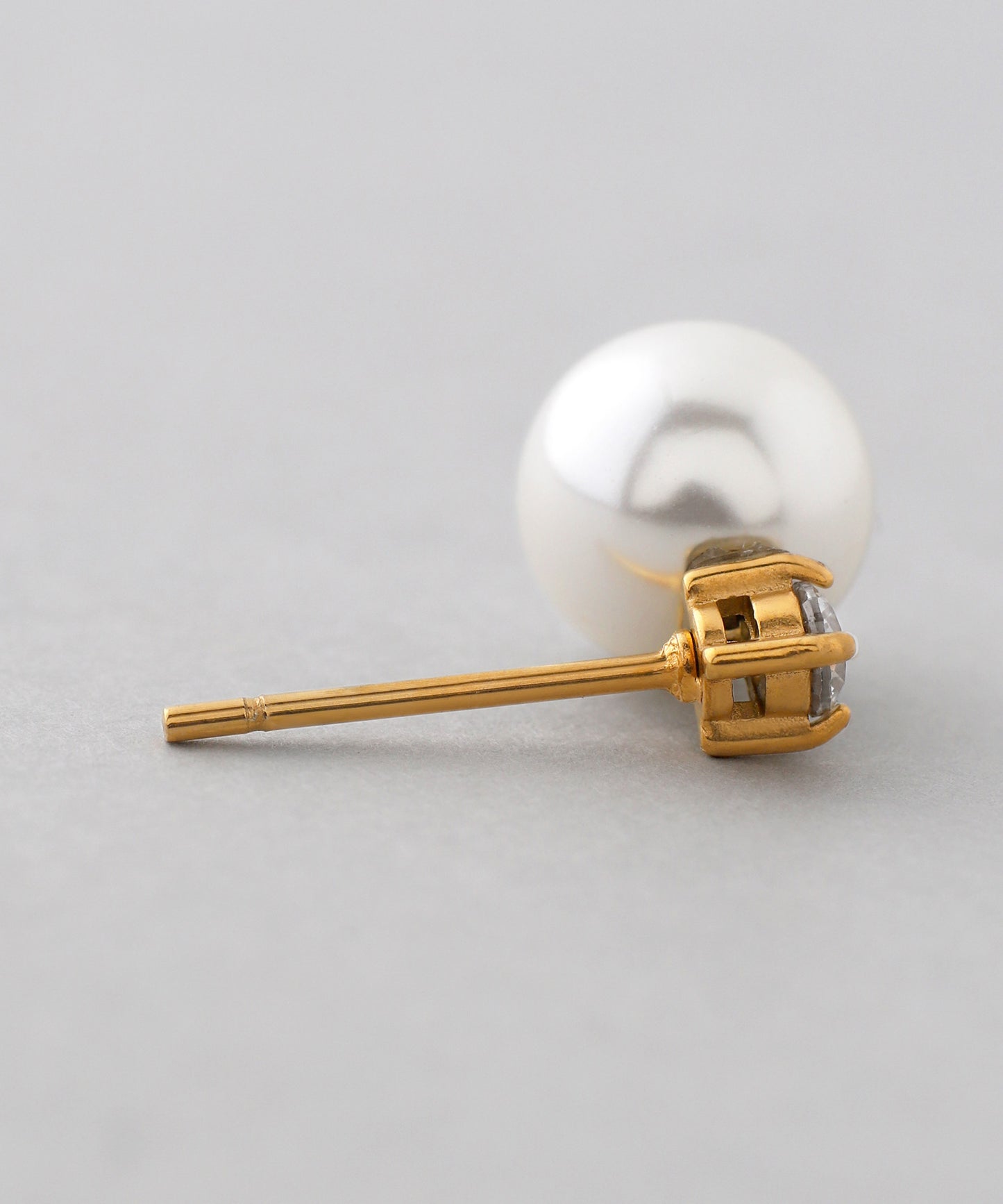 【Stainless Steel IP】Pearl × Bijou Earrings