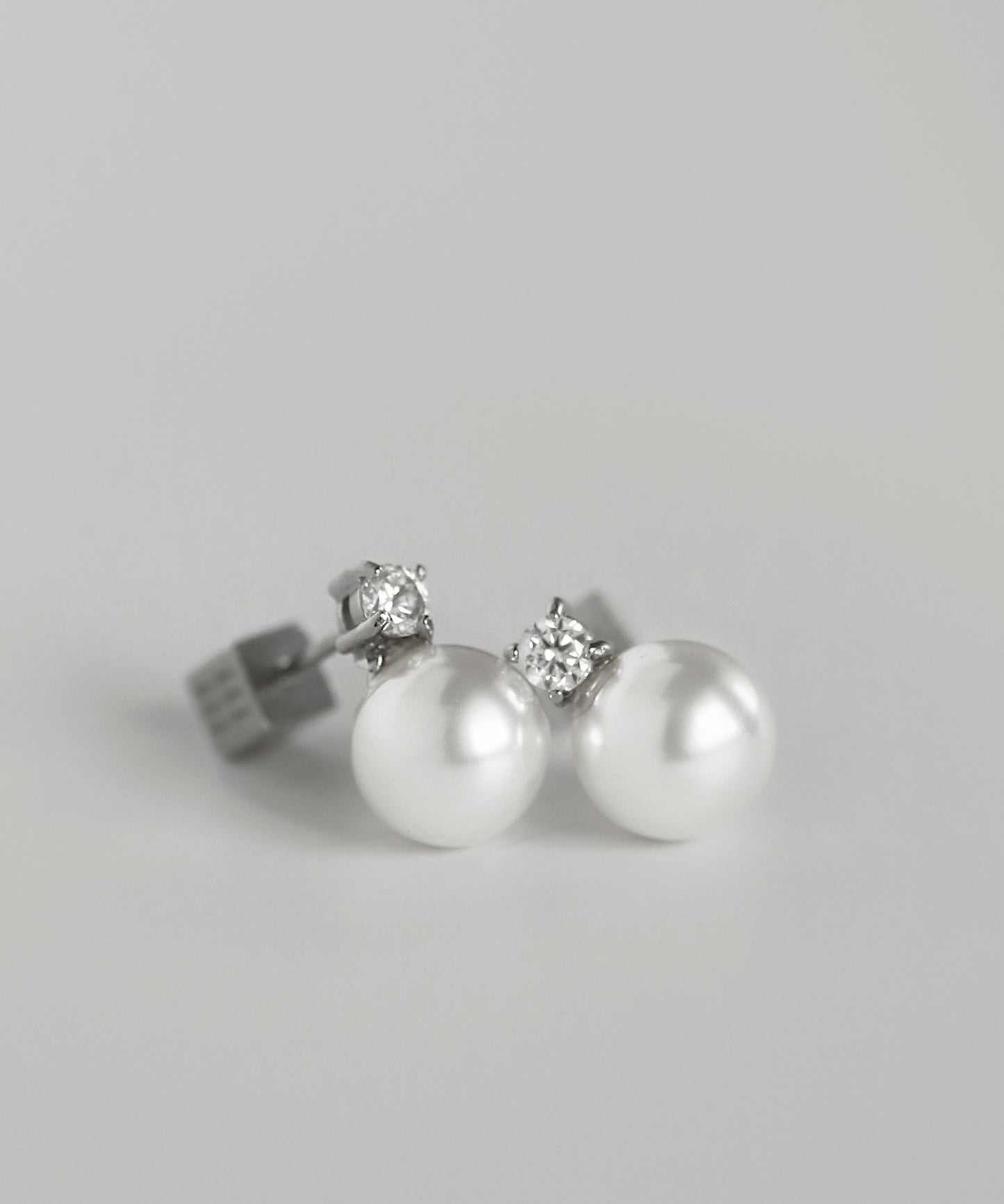 【Stainless Steel IP】Pearl × Bijou Earrings