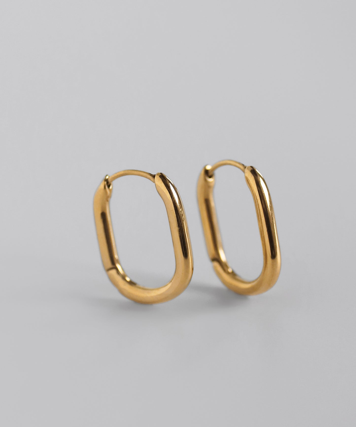 【Stainless Steel IP】Oval Hoop Earrings