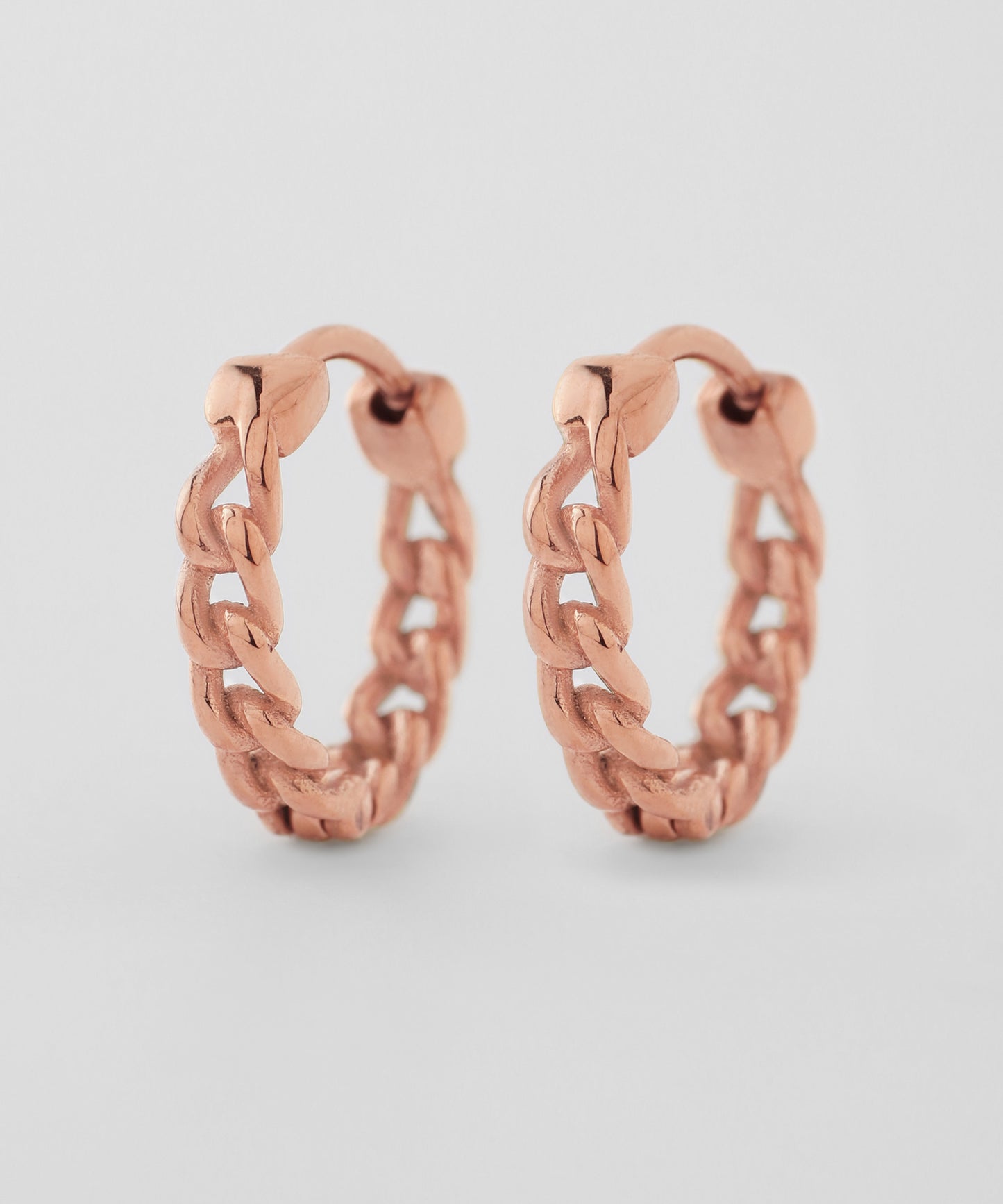 【Stainless Steel IP】Chain Motif Hoop Earrings