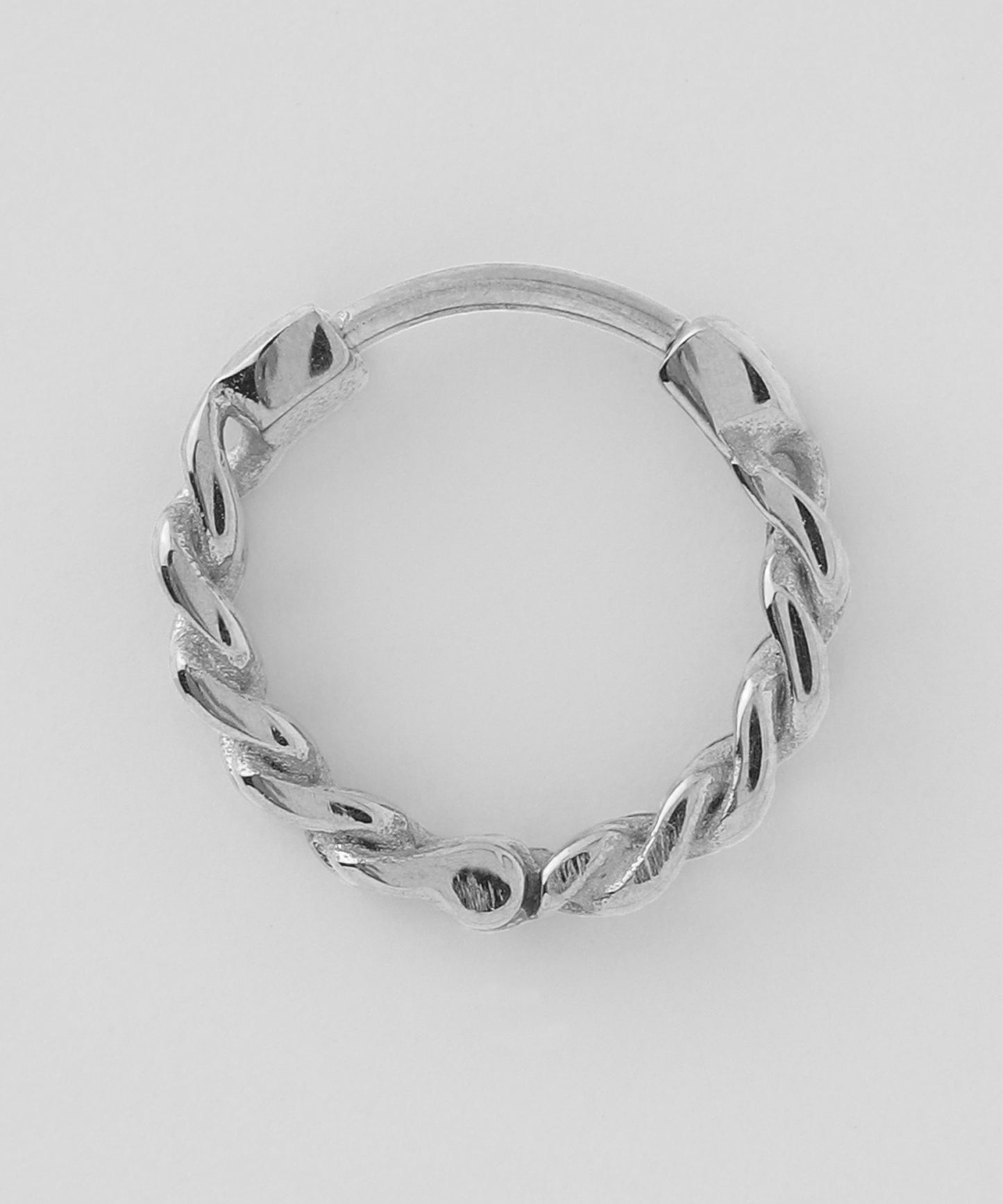 【Stainless Steel】Chain Motif Hoop Earrings