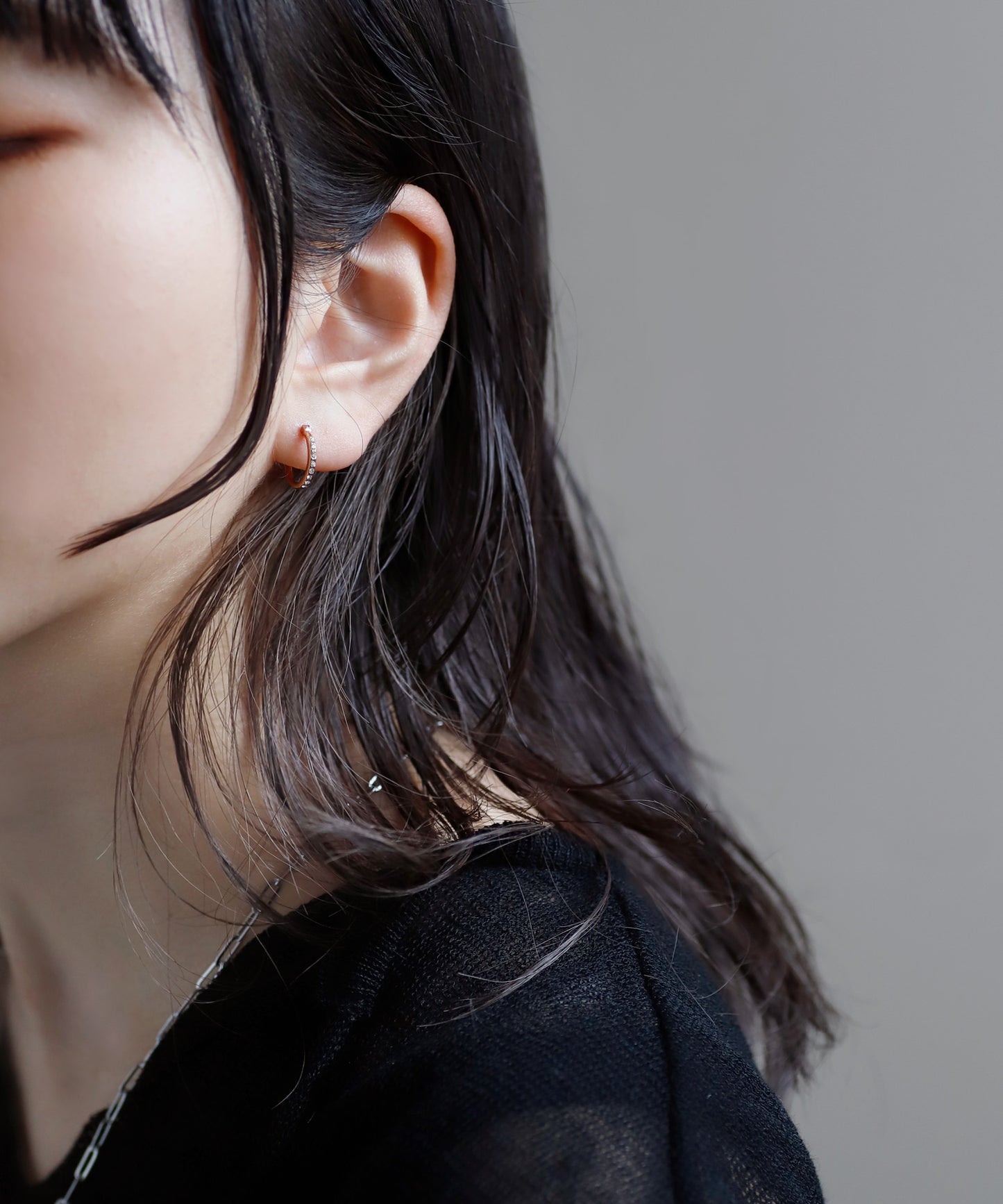 【Stainless Steel IP】Bijou Hoop Earrings