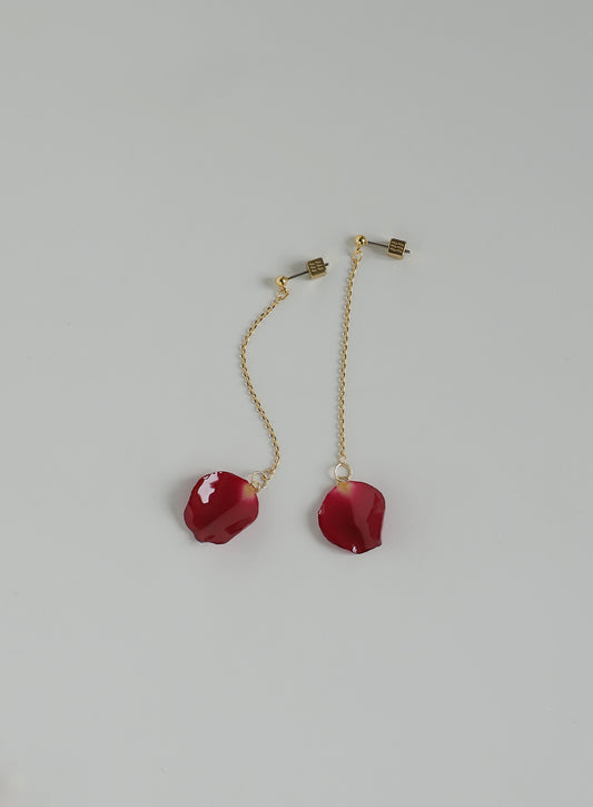 Flower Earrings [Red Rose]