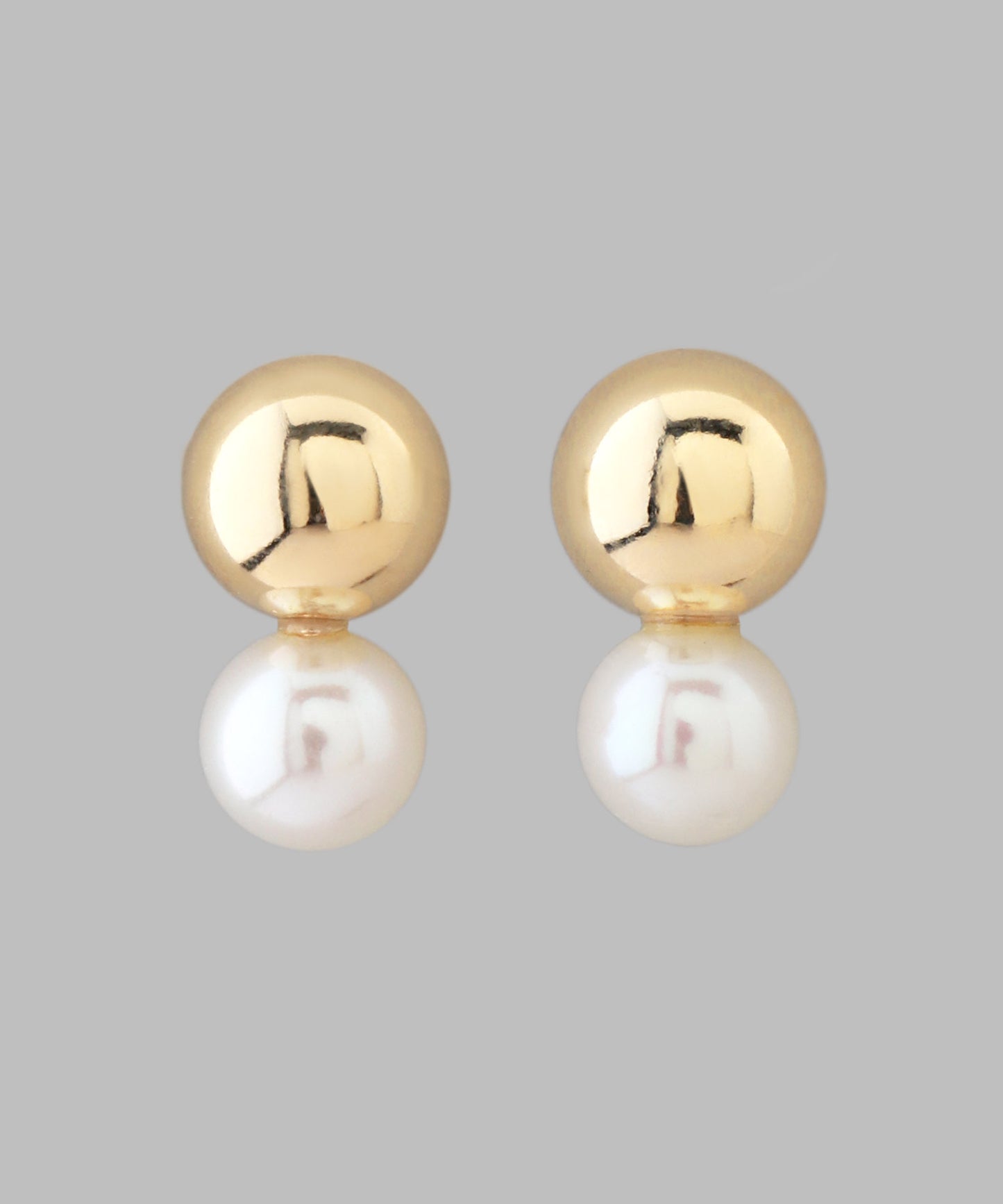 Freshwater Pearl × Hemisphere Earrings[K10]