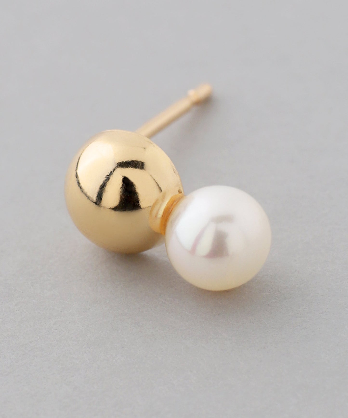 Freshwater Pearl × Hemisphere Earrings[K10]