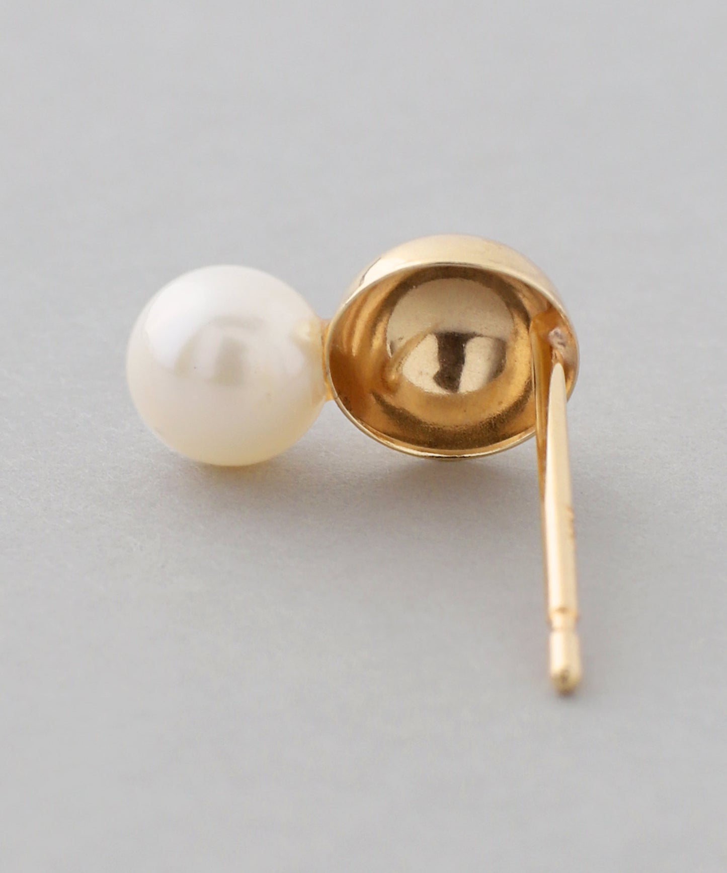 Freshwater Pearl × Hemisphere Earrings[K10]