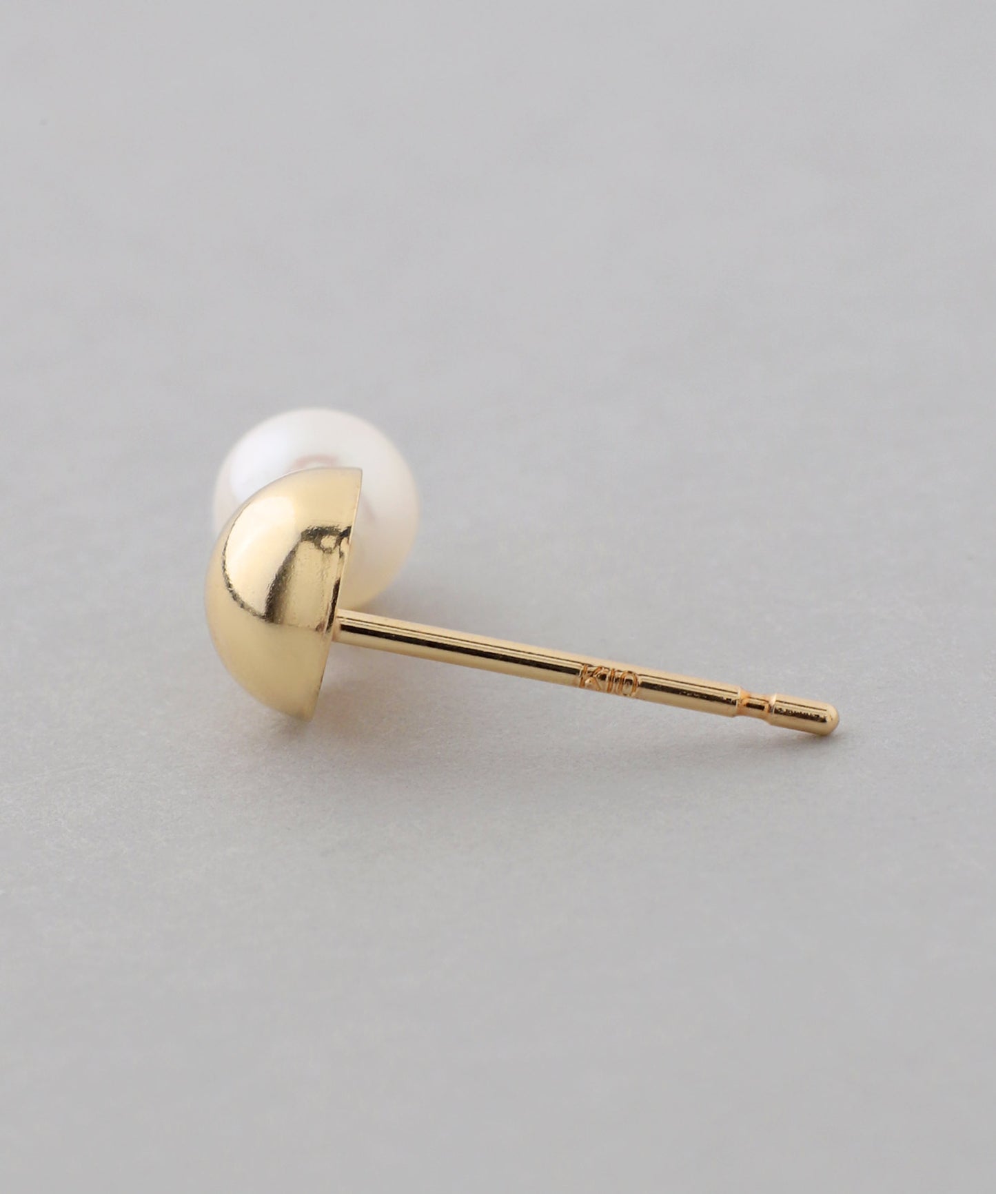 Freshwater Pearl × Hemisphere Earrings[K10]