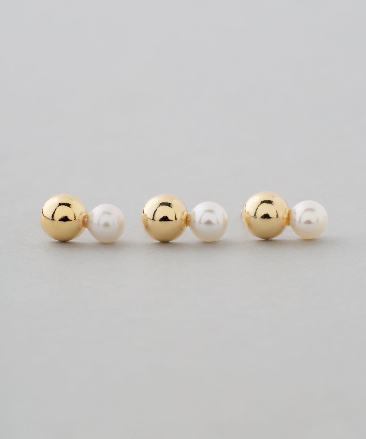 Freshwater Pearl × Hemisphere Earrings[K10]