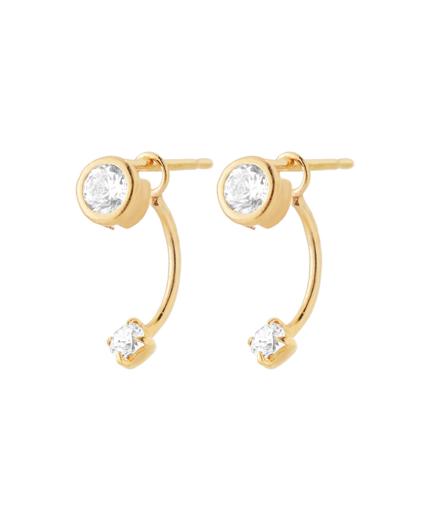 Round Bijou 2-Way Earrings [K10]