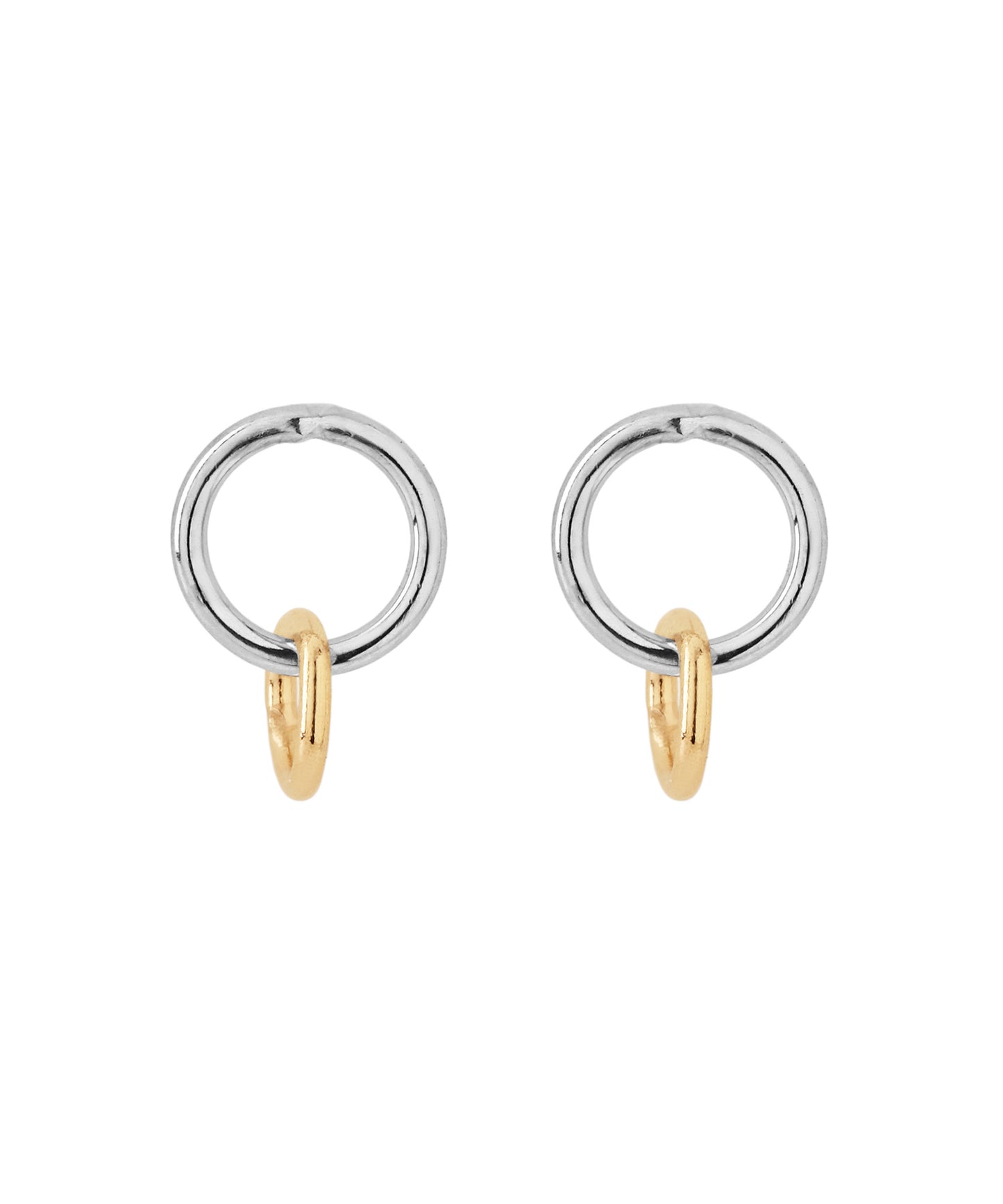 [Eligible for Gift] Two-Tone Circle Earrings [10K・Platinum]