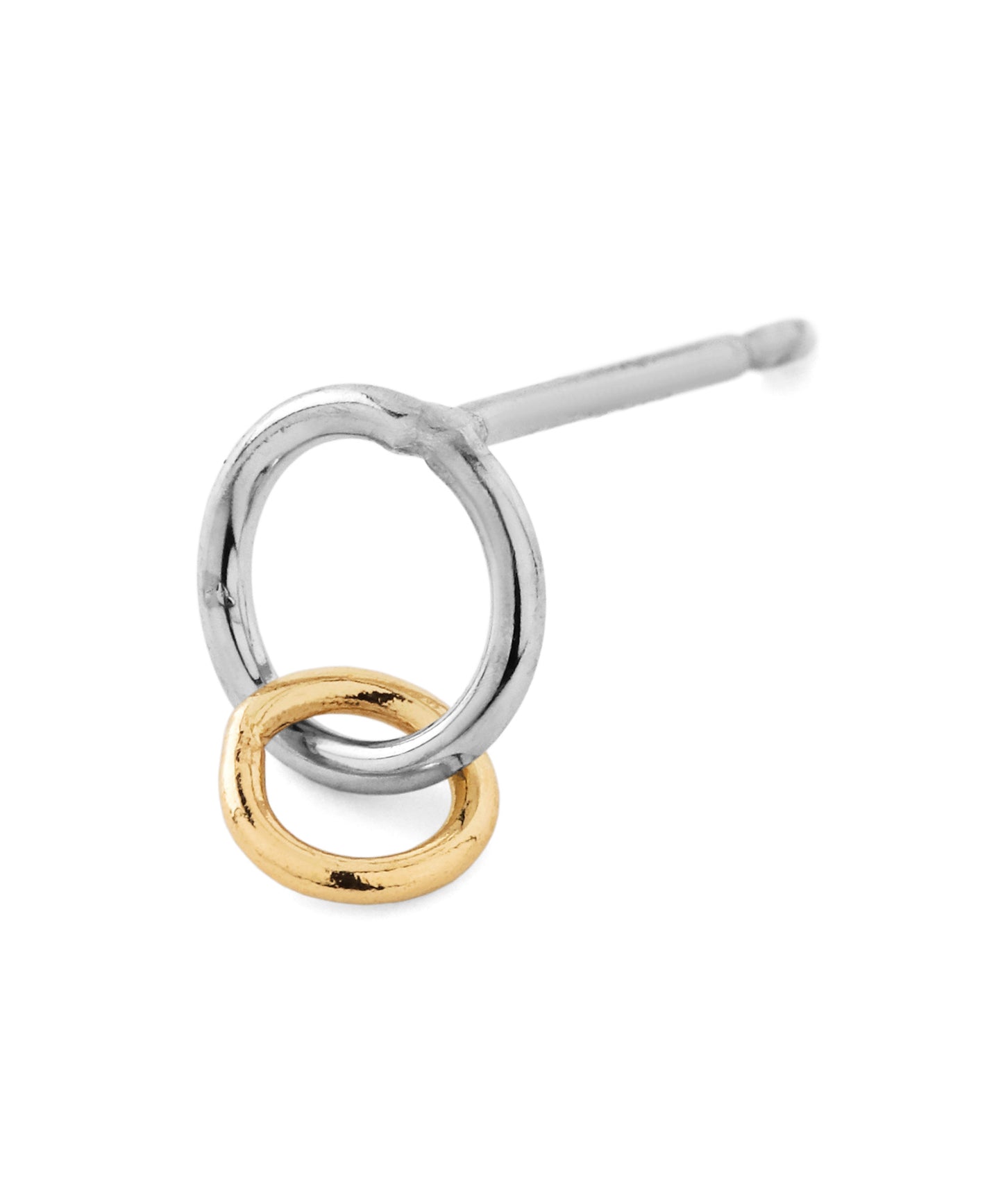 [Eligible for Gift] Two-Tone Circle Earrings [10K・Platinum]