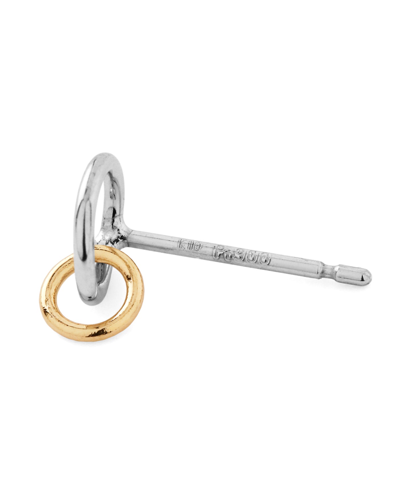 [Eligible for Gift] Two-Tone Circle Earrings [10K・Platinum]