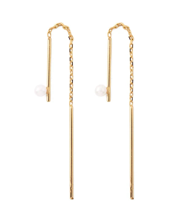Freshwater Pearl Threader Earrings [10K]