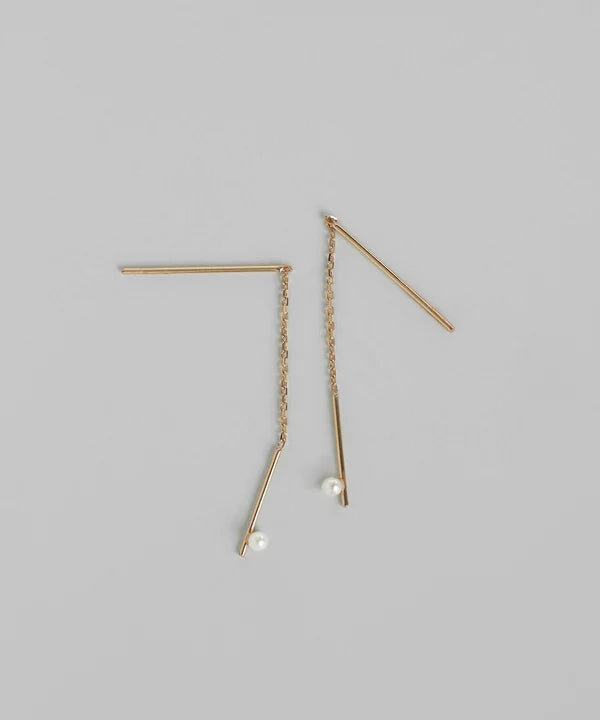 Freshwater Pearl Threader Earrings [10K]