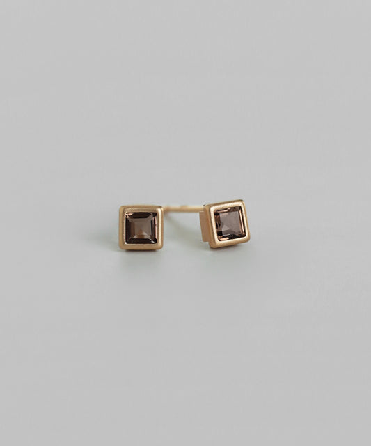 Gemstone Square Earrings [10K]