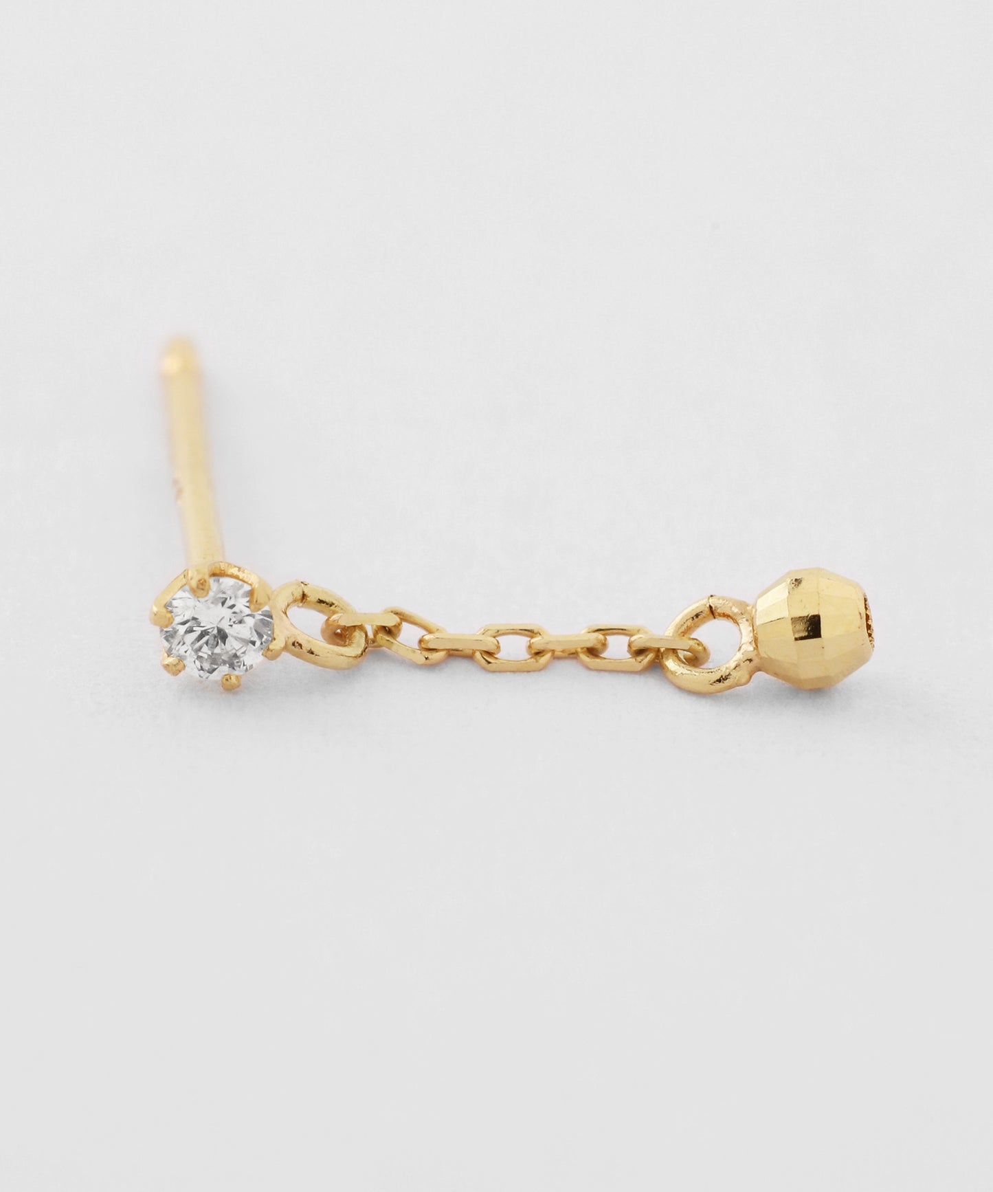 【Christmas Limited・Comes with a Gift Box】 Diamond Chain Earrings [10K]