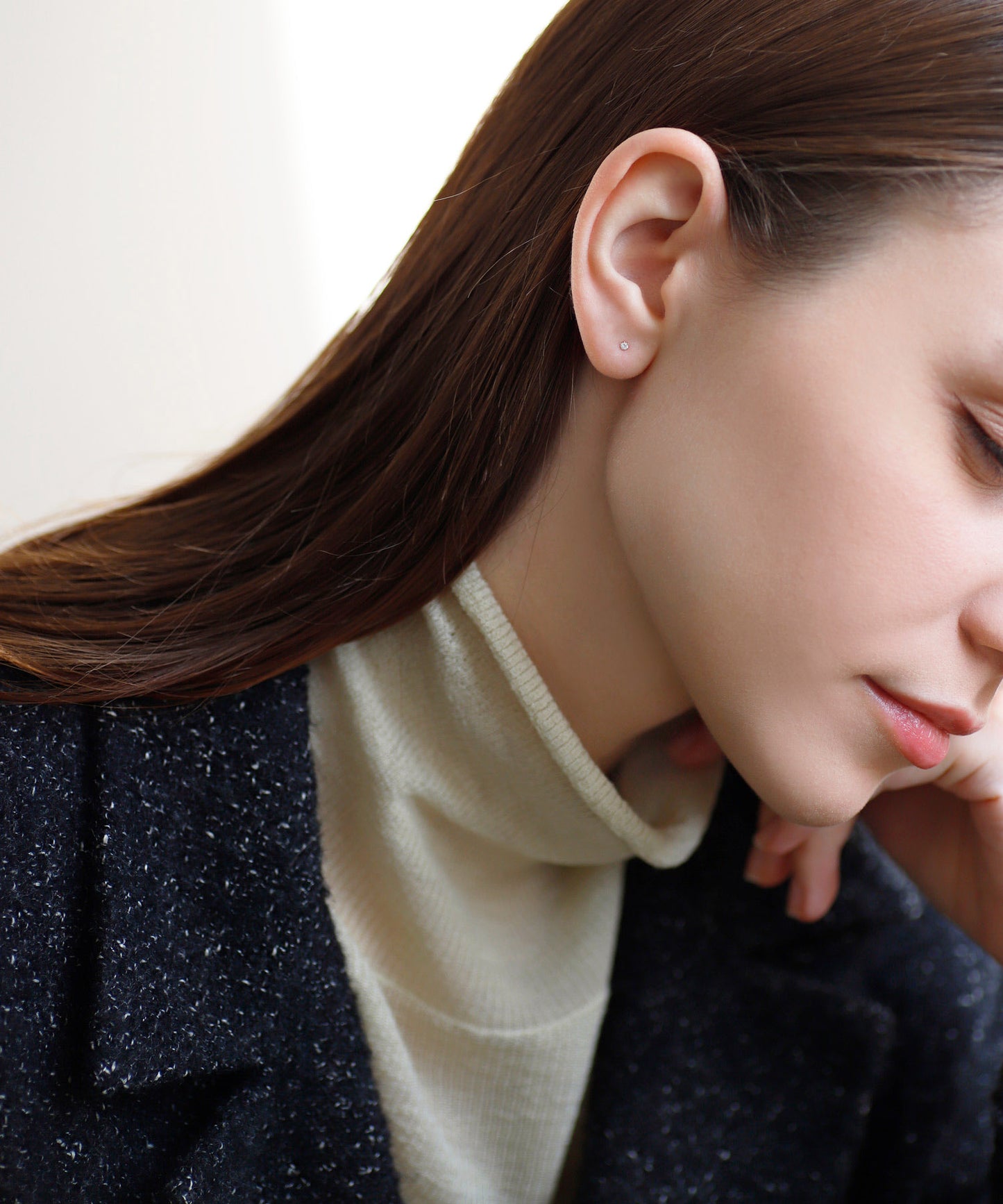 [Eligible for Gift] [Limited Quantity] Single Diamond Stud Earrings [10K]