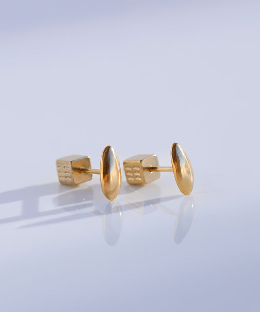 【Stainless Steel IP】 Seed Earrings