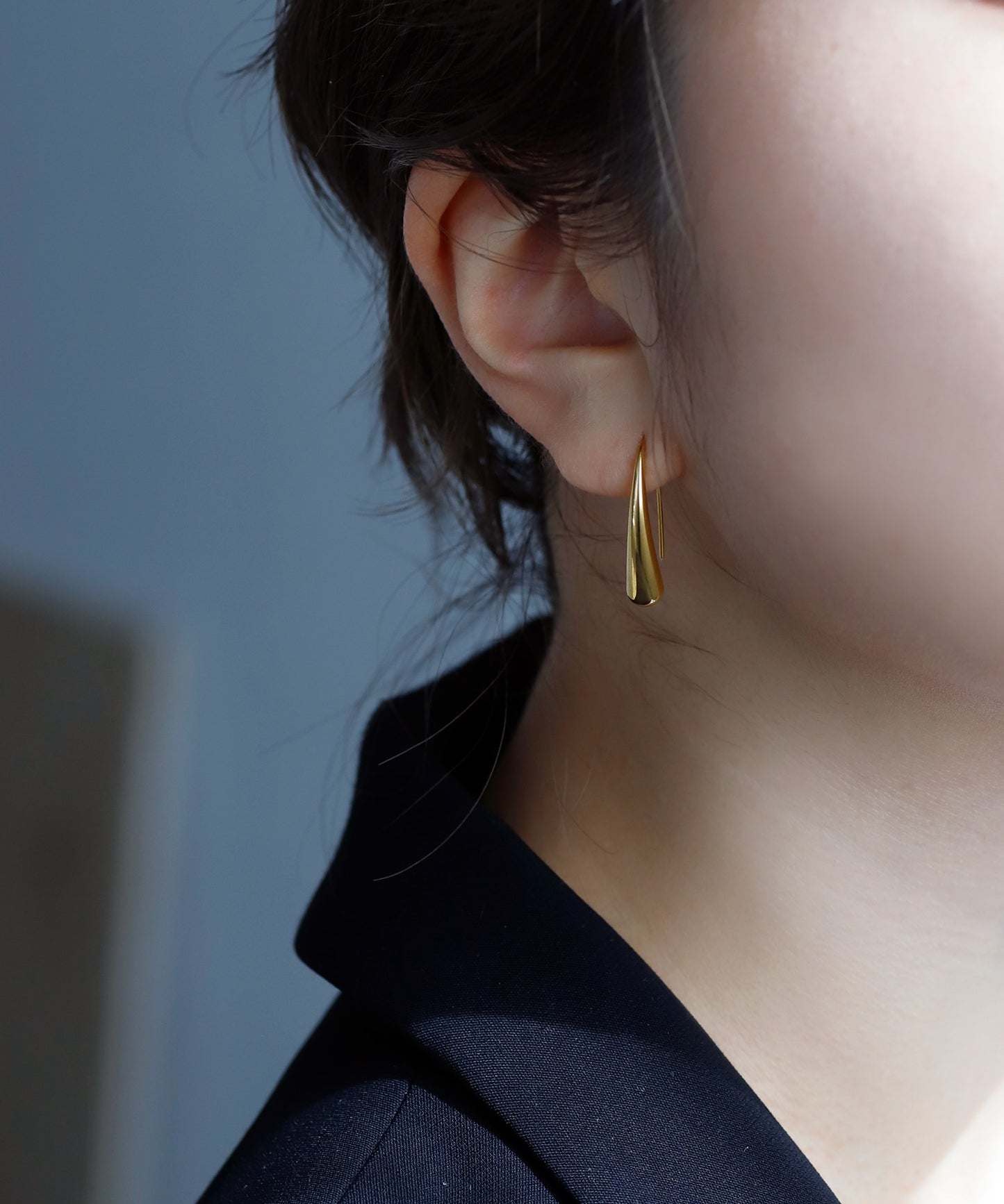 【Stainless Steel IP】 Drop Hook Earrings