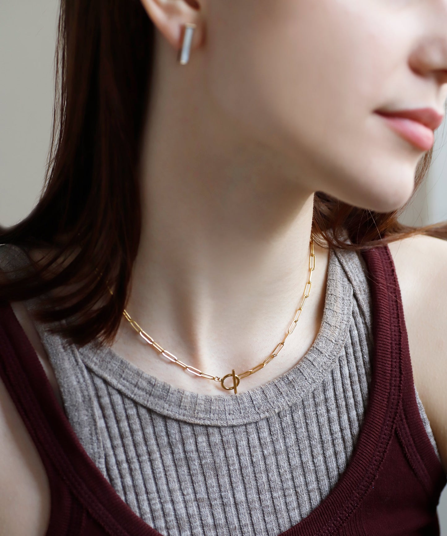 【Stainless Steel】Chain Mantel Necklace