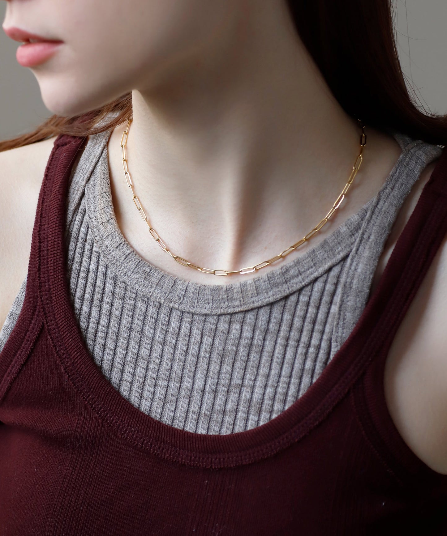 【Stainless Steel】Chain Mantel Necklace