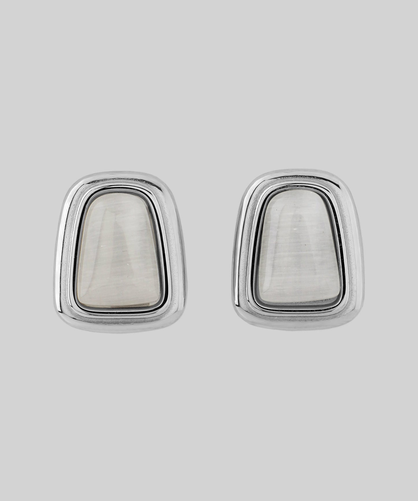 【Stainless Steel IP】Stone Square Earrings