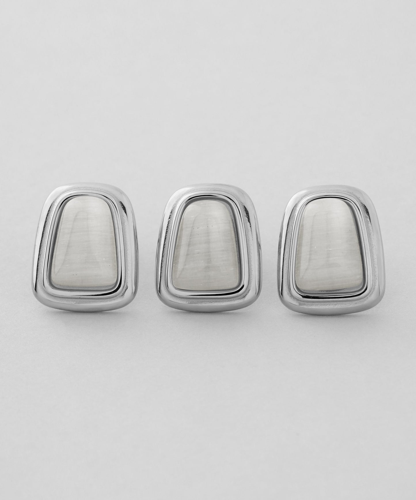 【Stainless Steel IP】Stone Square Earrings