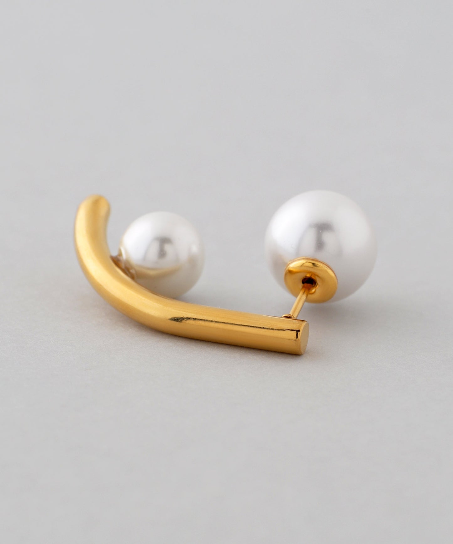 【Stainless Steel IP】Pearl Back Catch Earrings