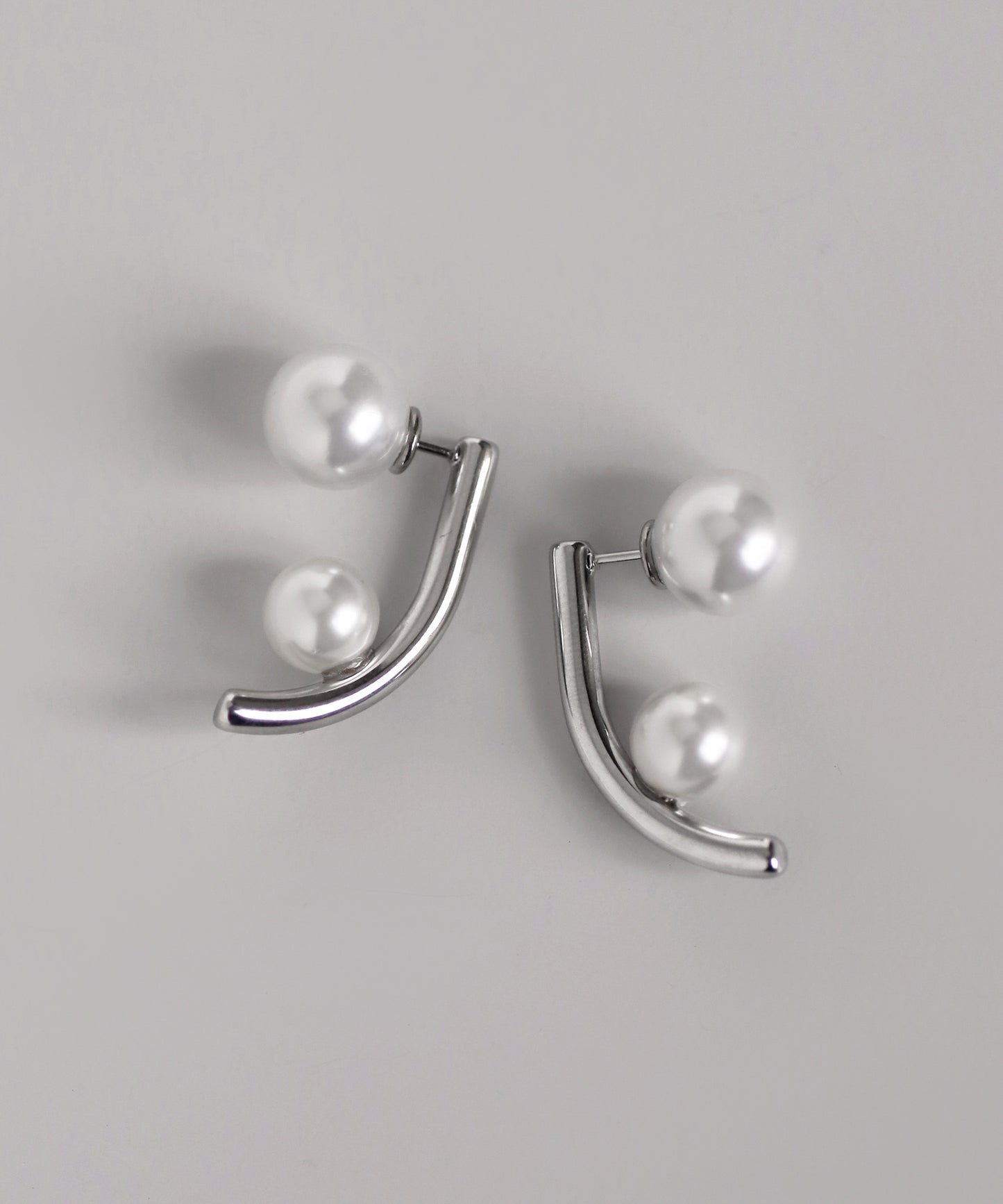 【Stainless Steel IP】Pearl Back Catch Earrings