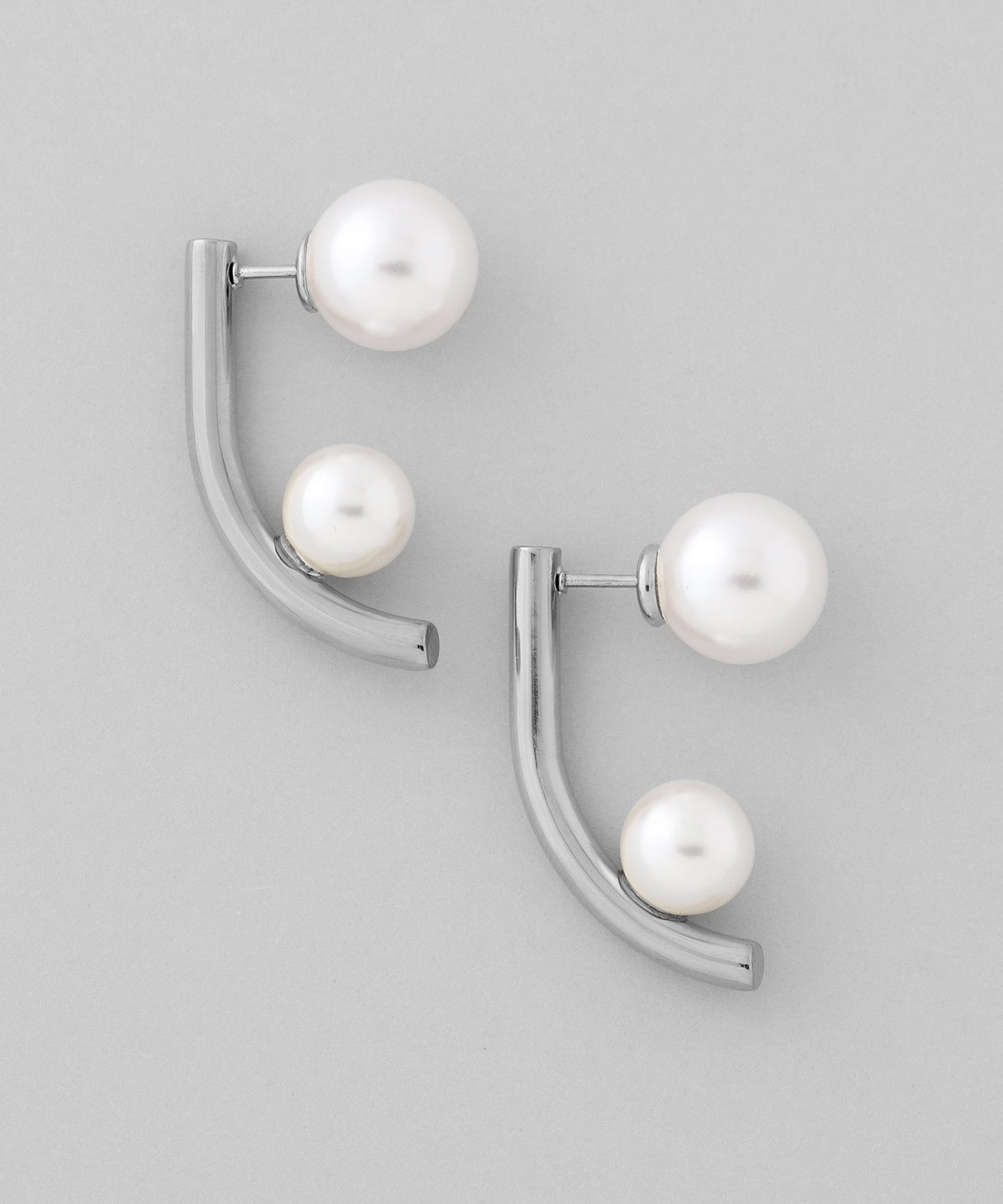 【Stainless Steel IP】Pearl Back Catch Earrings