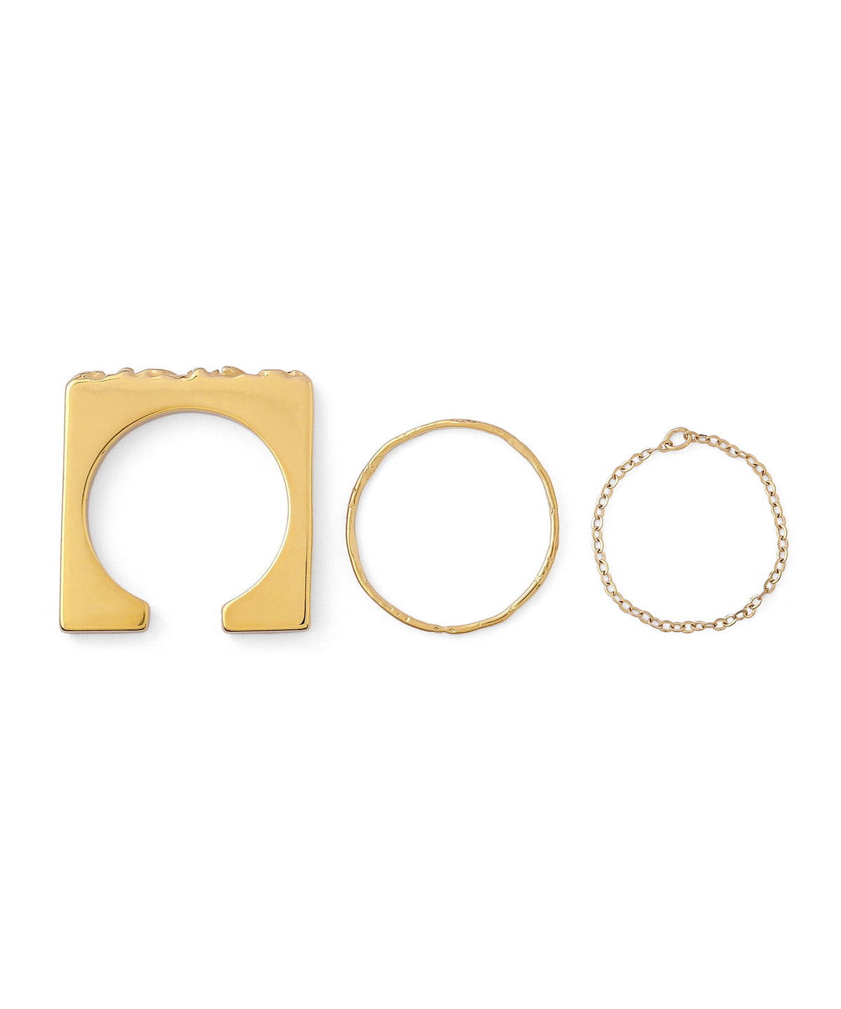 Square Rings [Set of 3] [Surgical Stainless Steel][UMU]