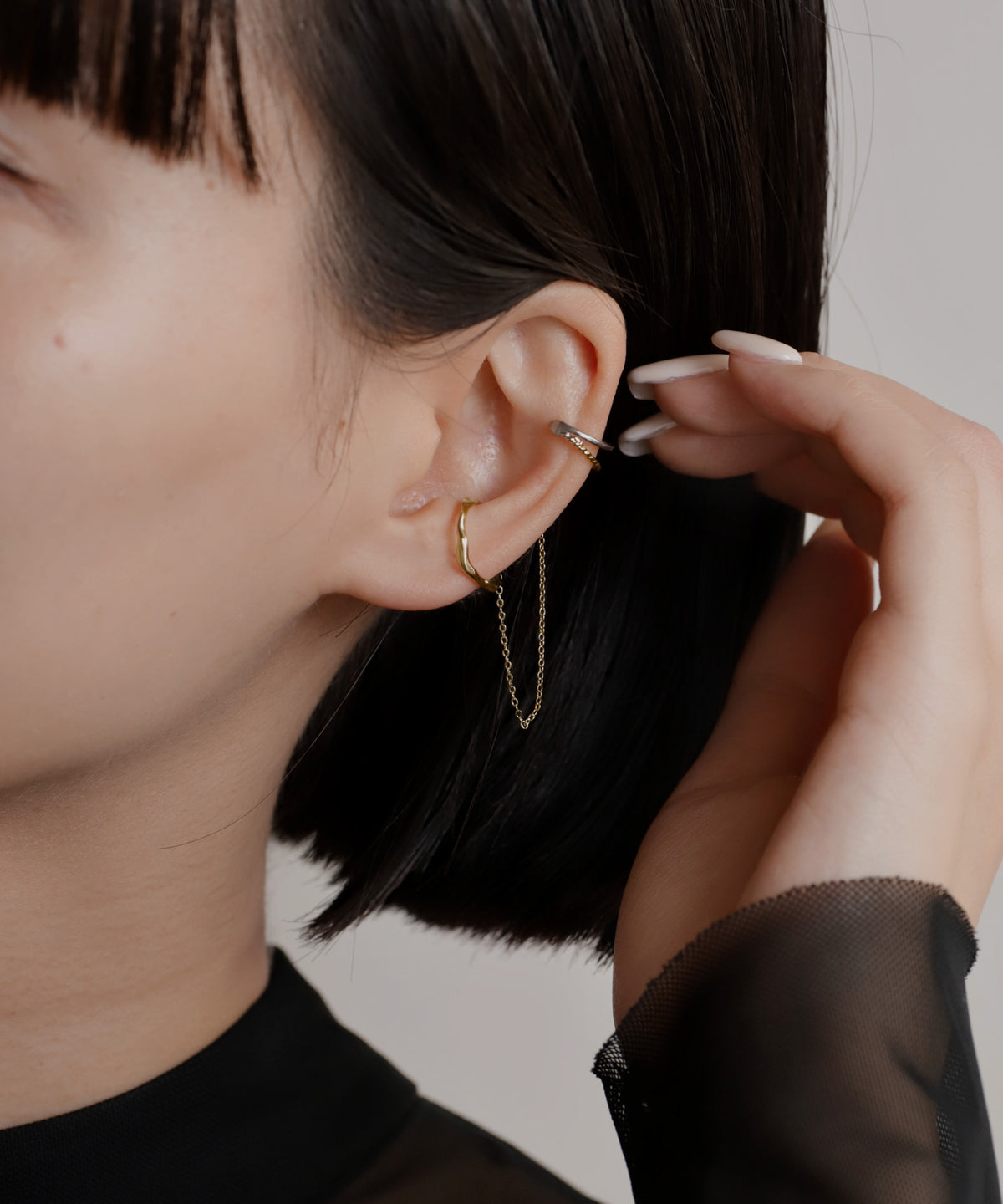 Chain Ear Cuff [Surgical Stainless Steel] [UMU]