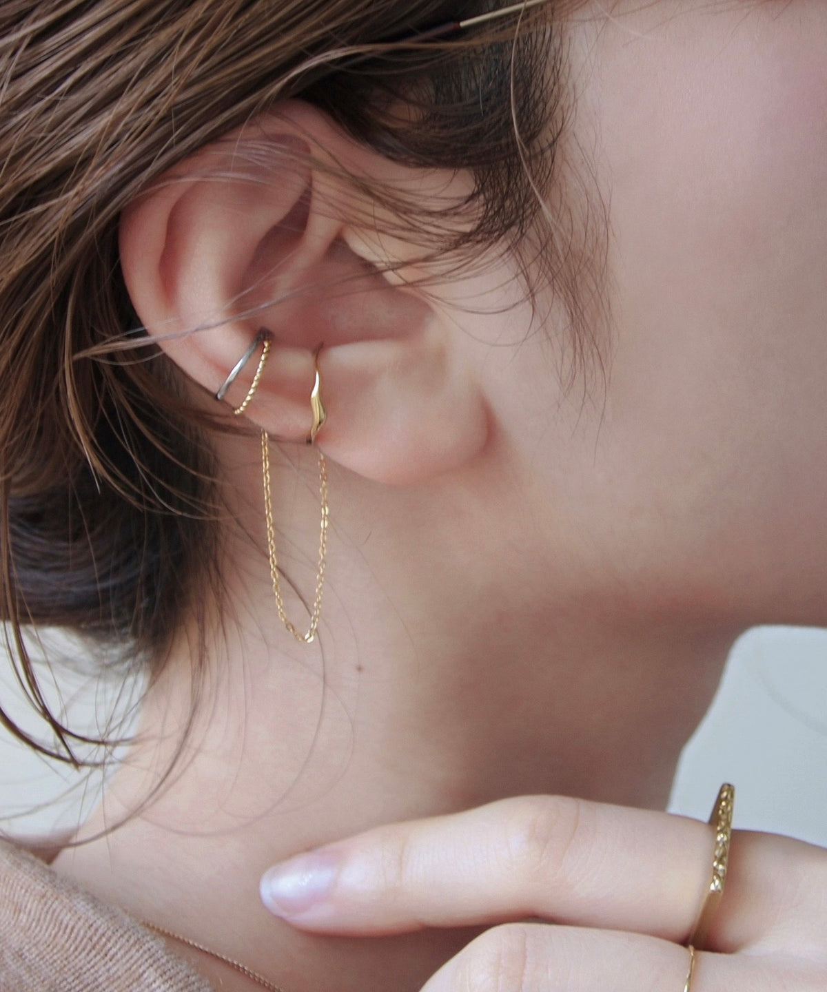 Chain Ear Cuff [Surgical Stainless Steel] [UMU]
