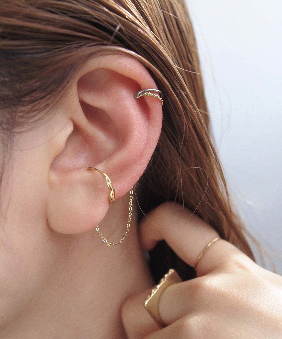 Chain Ear Cuff [Surgical Stainless Steel] [UMU]