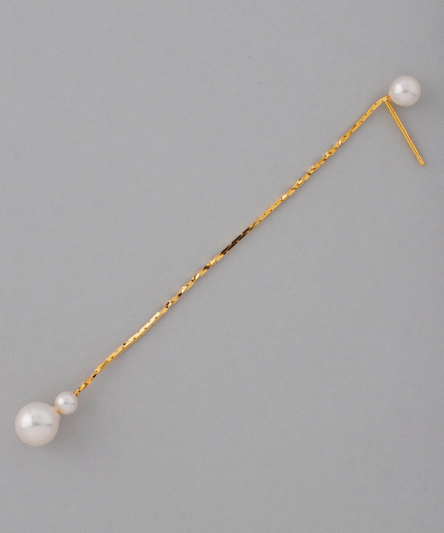 Pearl × Chain Long Earrings [UMU]