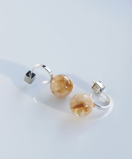 Gemstone Hoop Earrings[UMU]