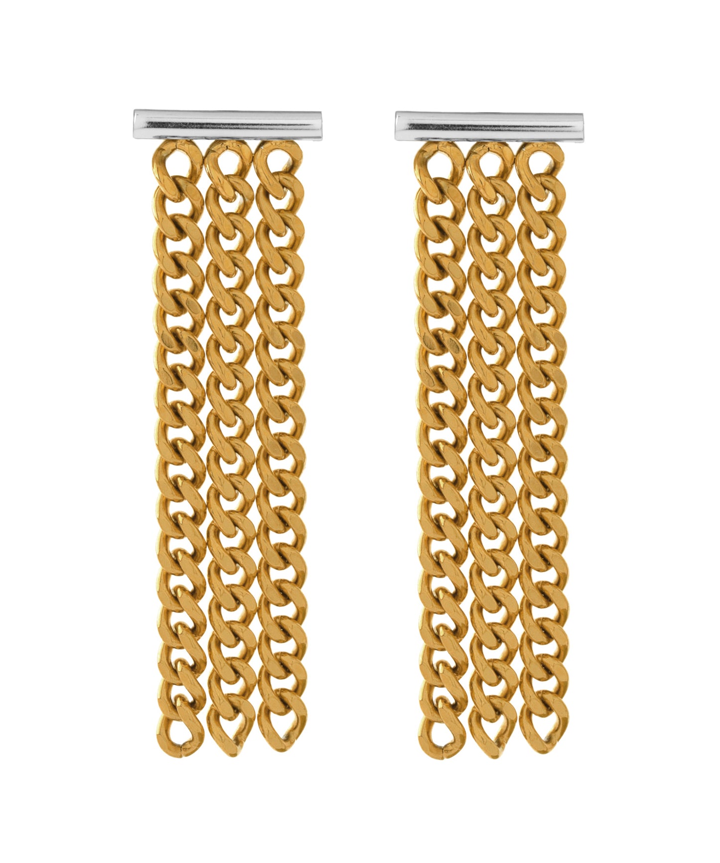 Chain Fringe Earrings [Stainless Steel] [UMU]