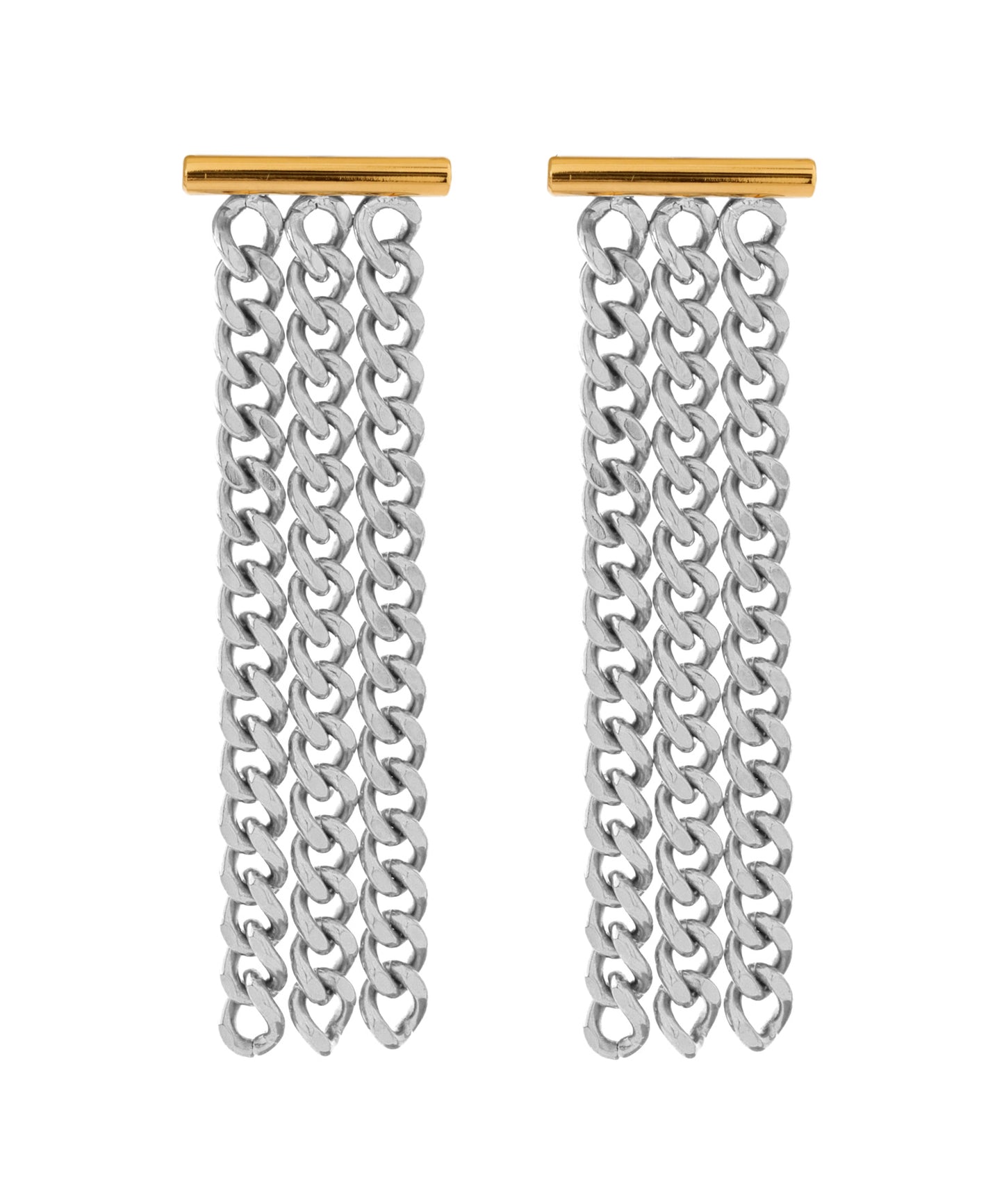 Chain Fringe Earrings [Stainless Steel] [UMU]