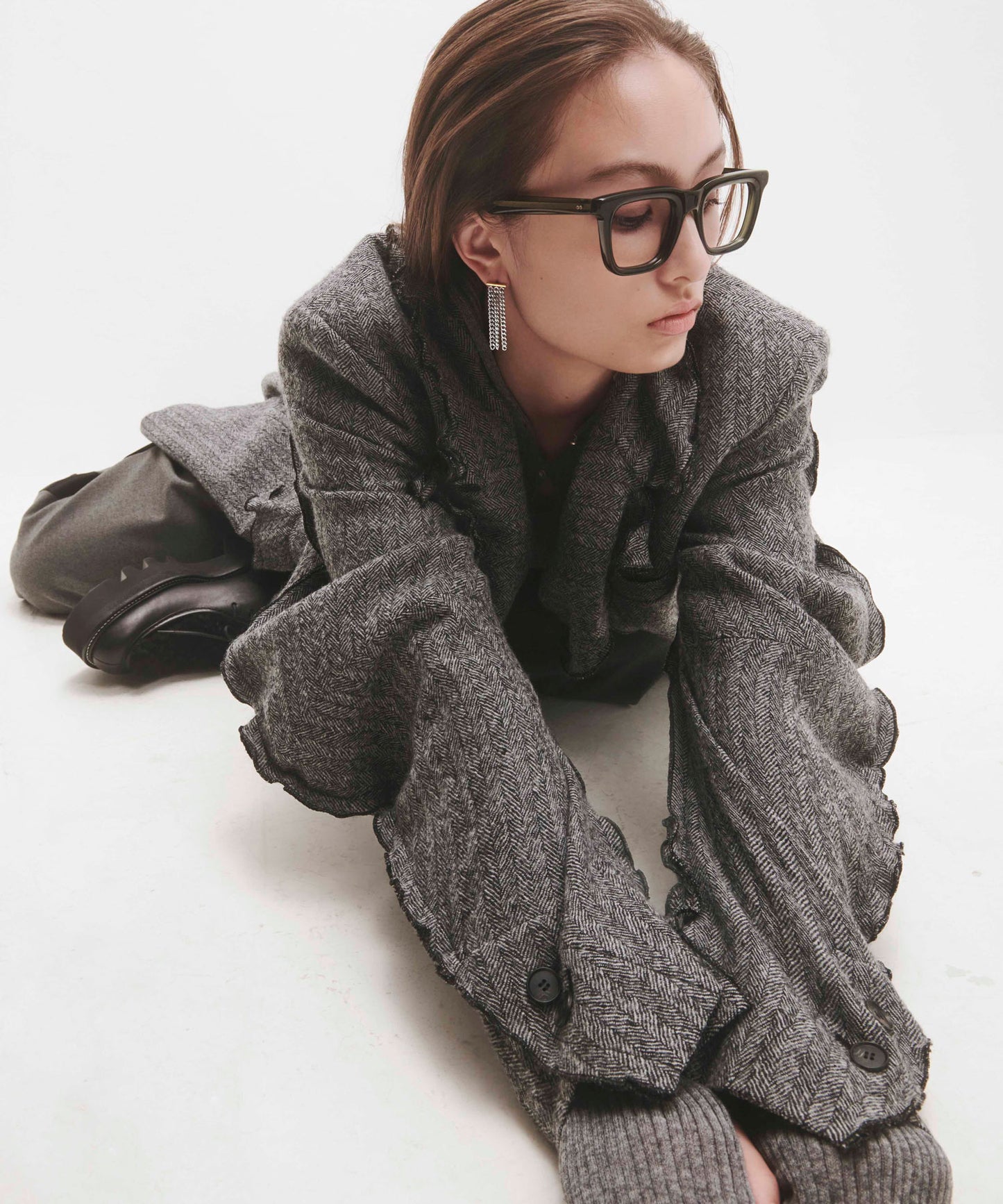 Chain Fringe Earrings [Stainless Steel] [UMU]