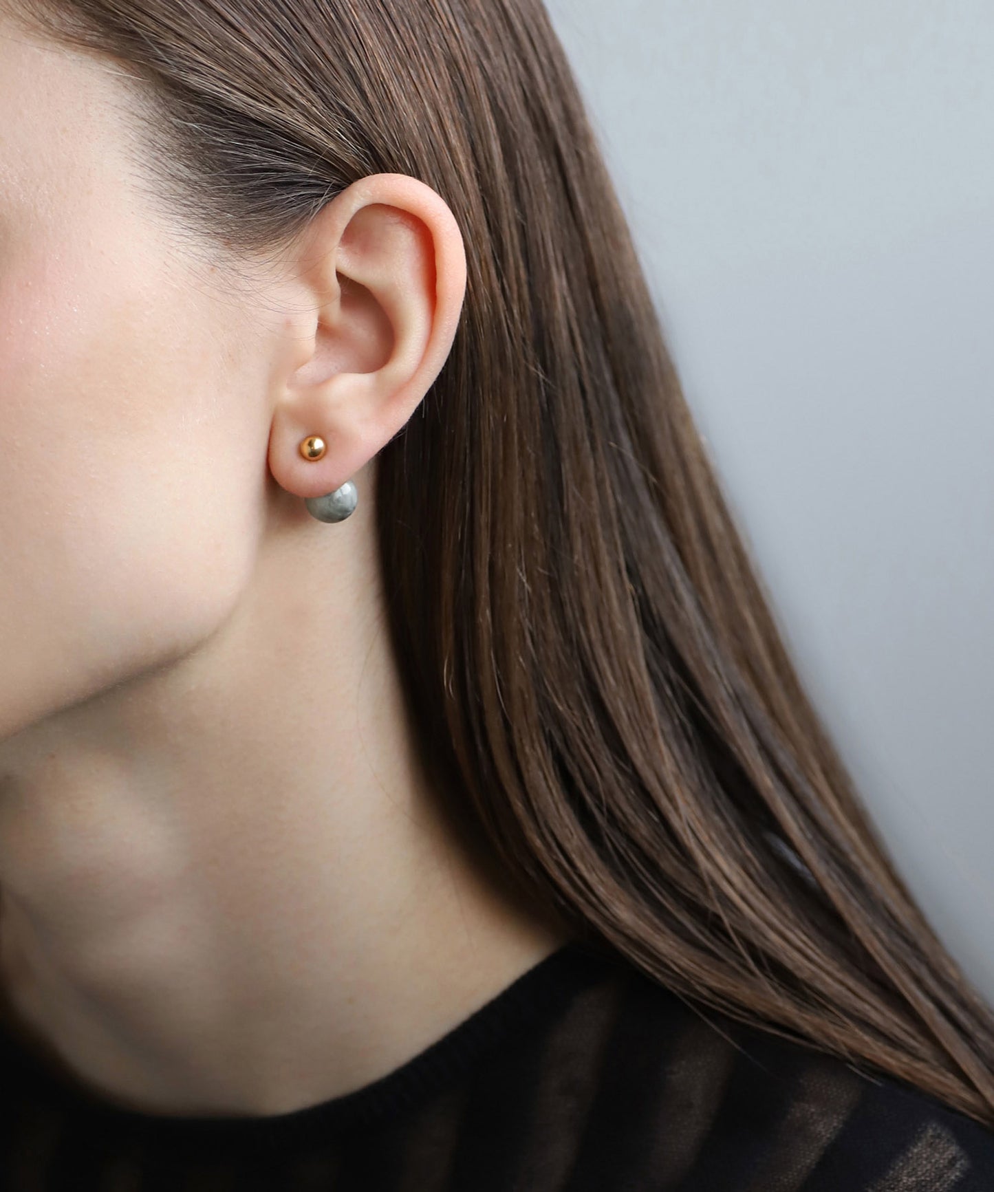 Gemstone 2WAY Earrings [Stainless steel]