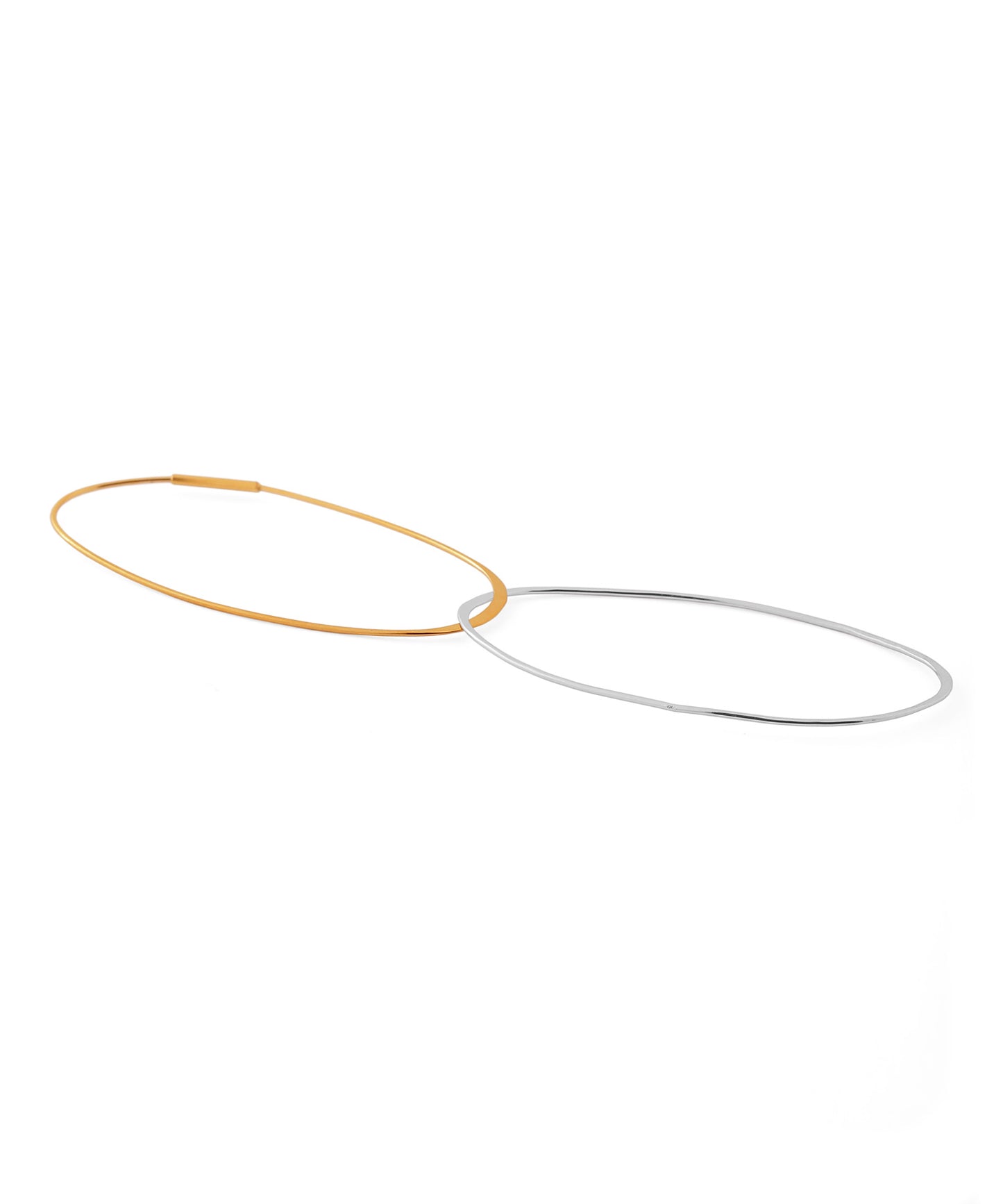 wo-Tone 2-Way Hoop Earrings [Stainless Steel] [UMU]